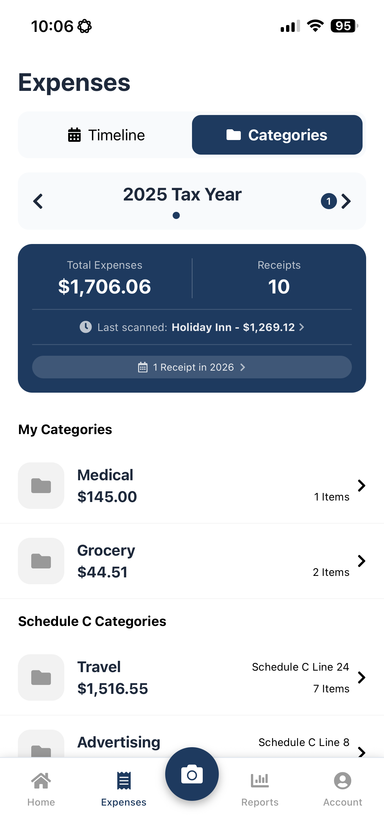ExpenseLens Expenses Screen